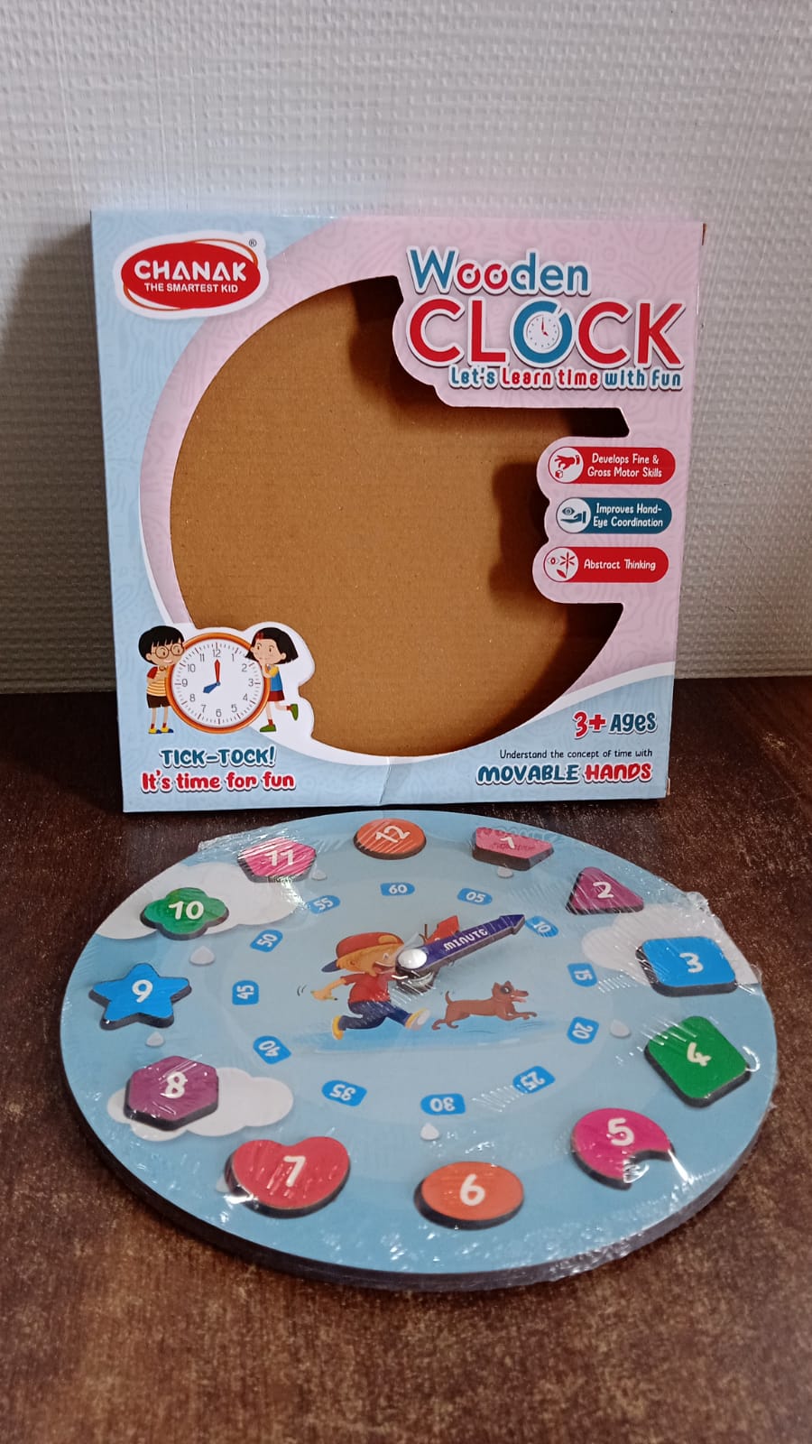 Aditi Wooden Educational Learning Clock Toy with Movable Hands Aditi Wooden Educational Learning Clock Toy with Movable Hands